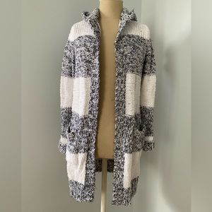 Michael Kors striped hooded cardigan